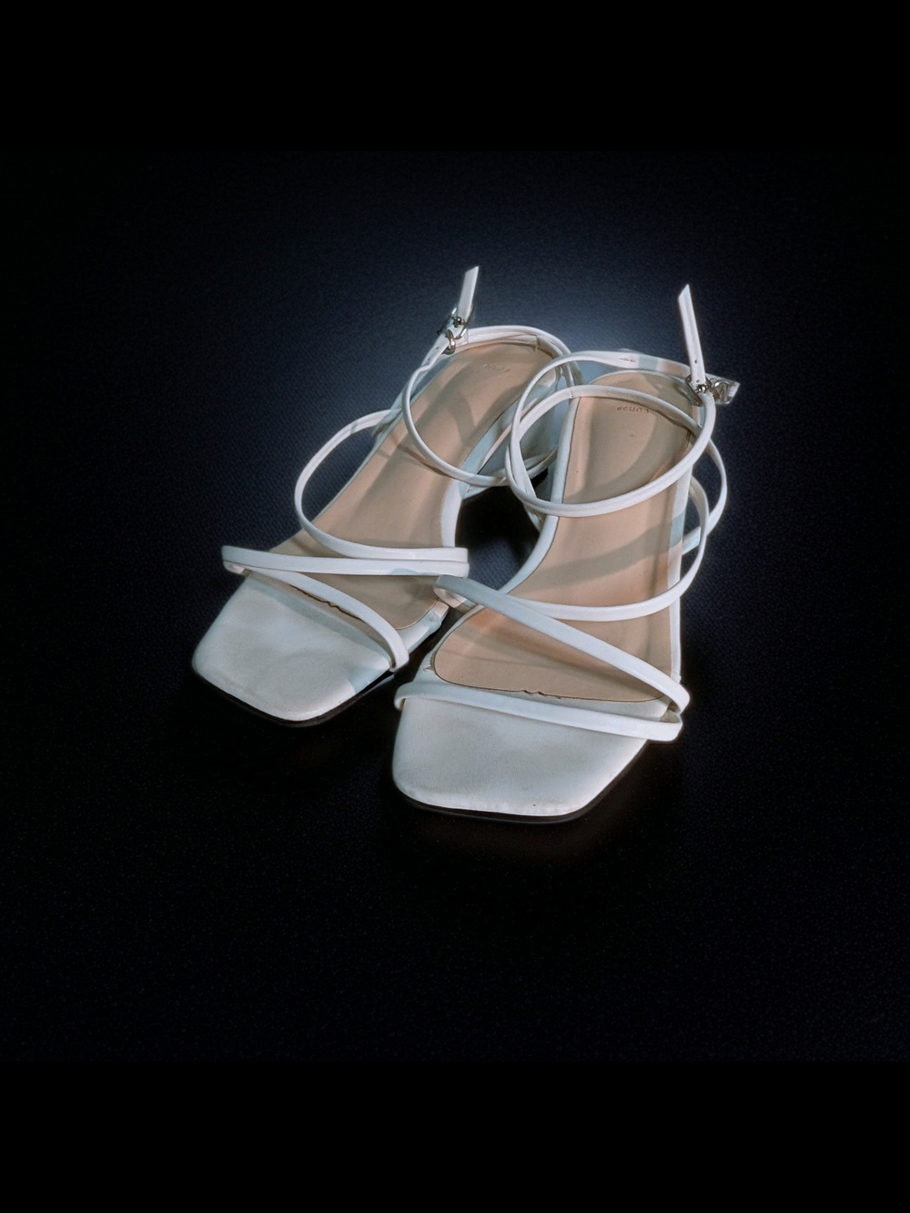 Strappy White Ankle‑Wrap Sandals for Women Size EU 38/ US 7.5